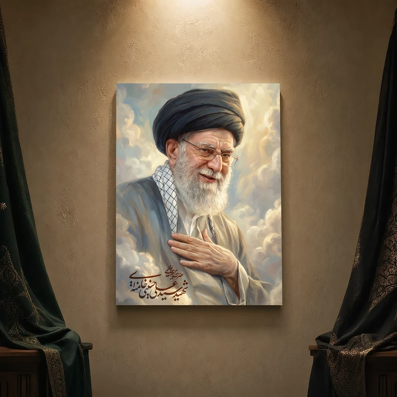 تابلو شاسی مدل مذهبی طرح رهبر شهید امام خامنه‌ای کد 24SM