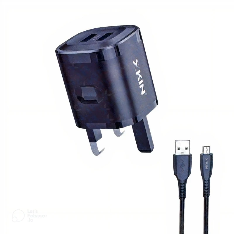 شارژر دیواری 12وات دو پورت ایکس کین مدل XK-HC103 به همراه کابل MicroUSB