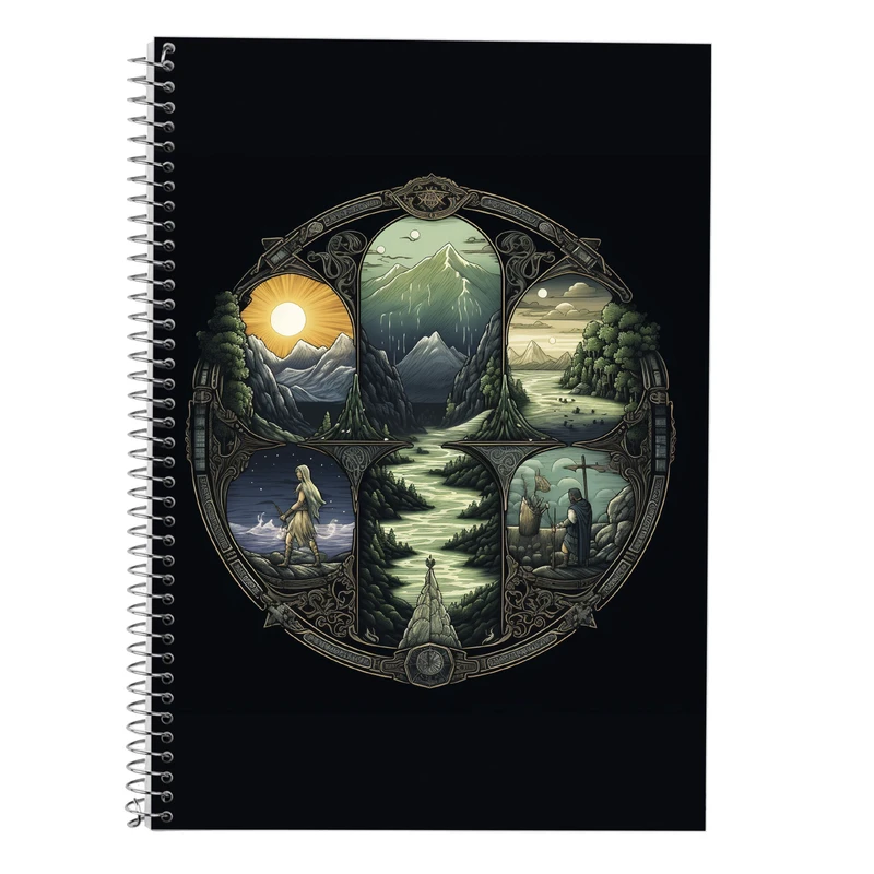 دفتر زبان 50 برگ مدوپد مدل دوخط طرح  ارباب حلقه ها The Lord of the Rings کد DF3074