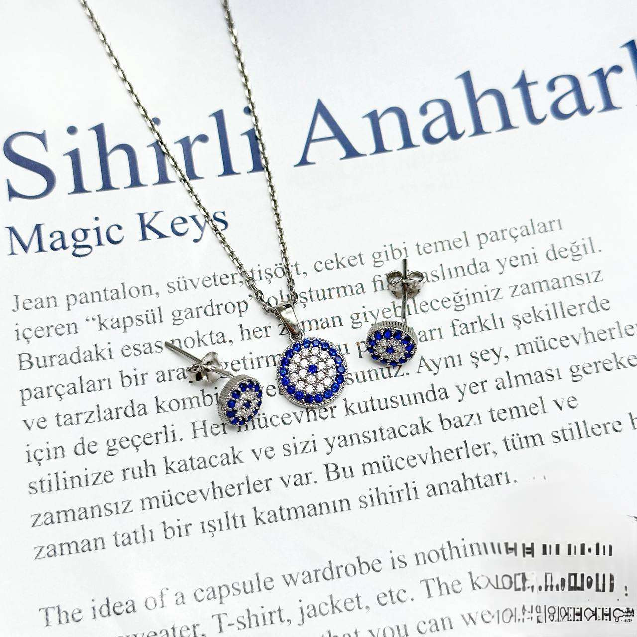 نیم ست نقره زنانه مدل چشم نظر نیم ست نقره زنانه مدل چشم نظر