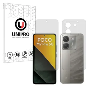 UNIPRO Star 5 model transparent screen protector suitable for Xiaomi Poco M7 Pro 5G mobile phone along with the back protector