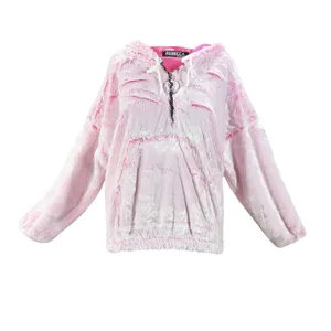 هودی زنانه ربکا مدل تدی کد 7105 رنگ صورتی