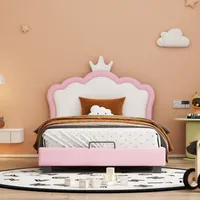 تخت خواب یک و نیم نفره کودک و نوجوان مدل باربی سایز 140x200 سانتی متر