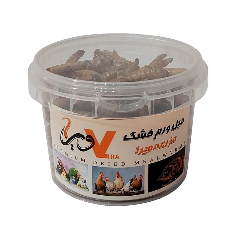 غذای خشک حیوانات مزرعه ویرا مدل سوپر کرم میل ورم خشک شده pro4 وزن 45 گرم