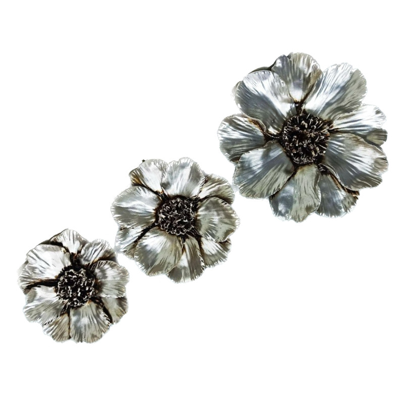 دیوارکوب دنیا دکوری سرمد مدل گل نیلوفر مجموعه 3 عددی