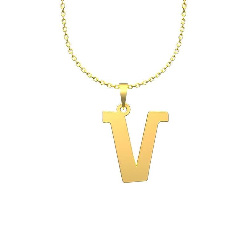 گردنبند طلا 18 عیار زنانه مدوپد مدل حرف V کد H3-1-1061