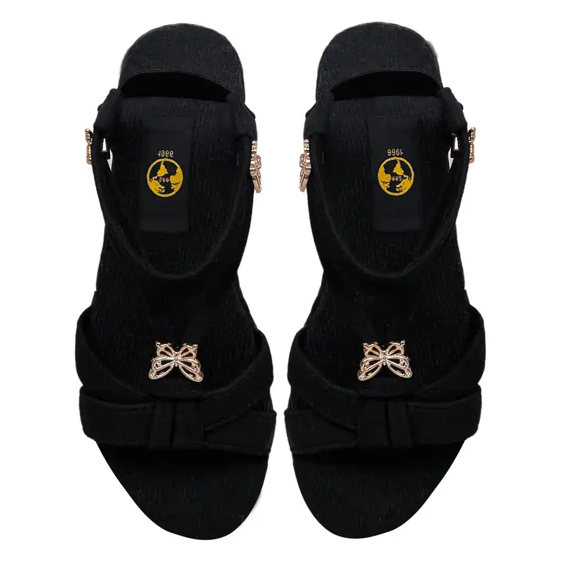 صندل زنانه سیی مدل رومی پروانه کد 1966