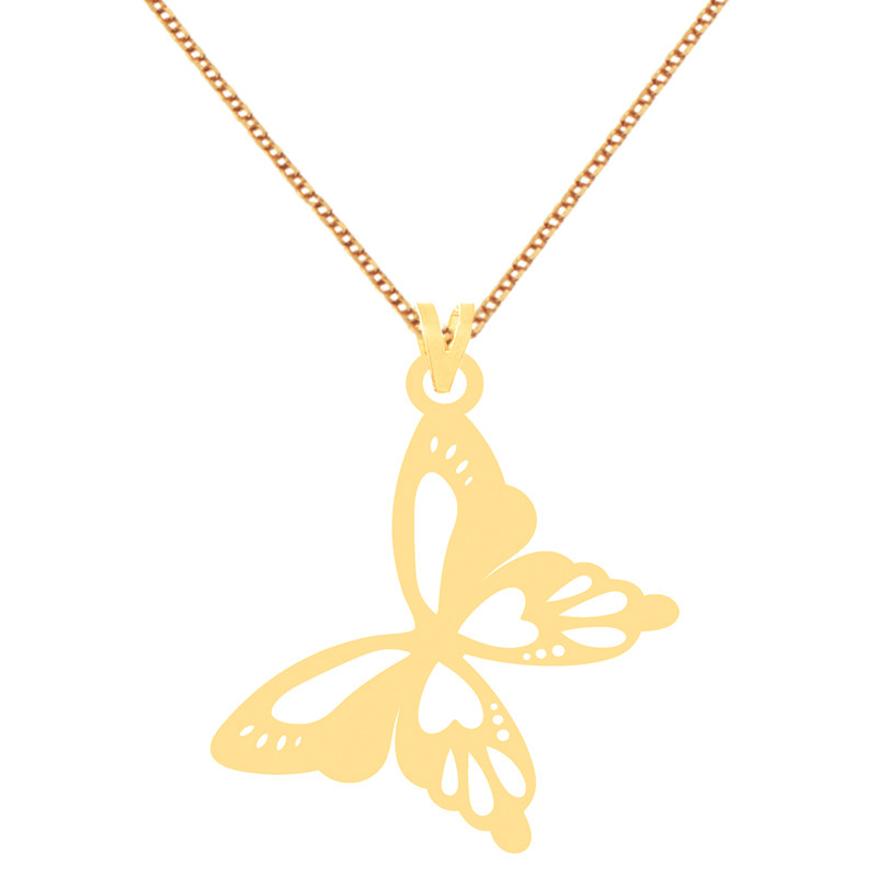 گردنبند طلا 18 عیار زنانه کرابو طرح پروانه مدل Kr71723