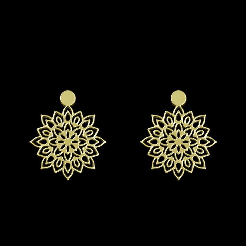 گوشواره طلا 18 عیار زنانه مدوپد مدل اسلیمی کد GA1-13056