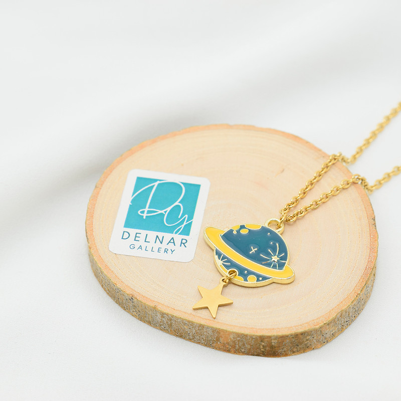 گردنبند دخترانه دلنار گالری مدل سیاره و ستاره گردنبند دخترانه دلنار گالری مدل سیاره و ستاره