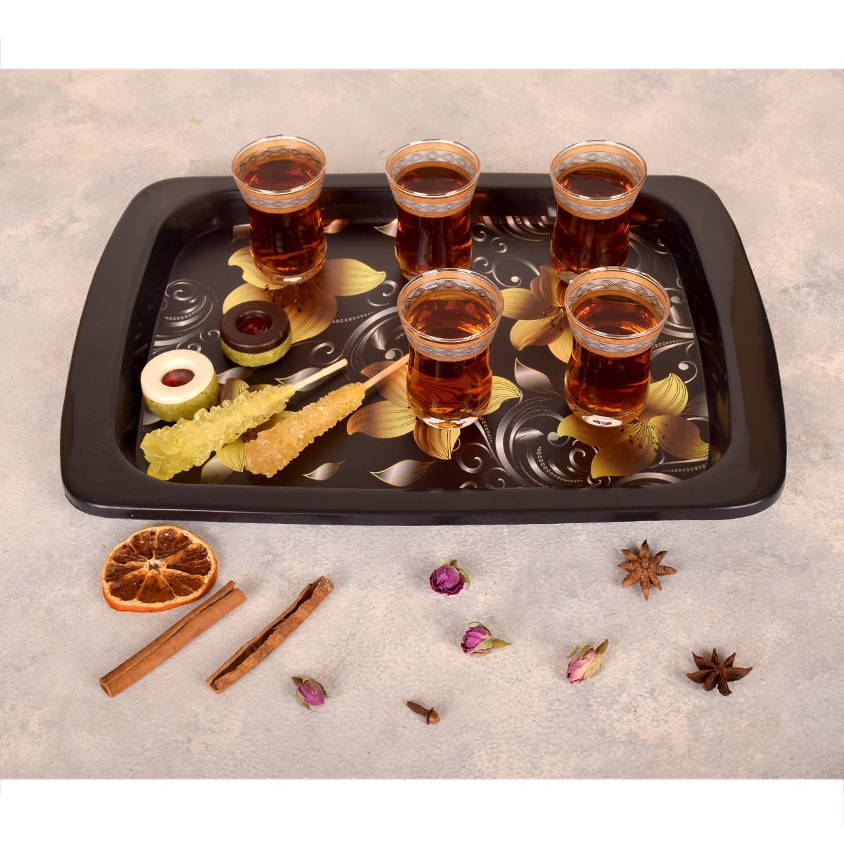 سینی مهروز مدل E-2002-61 طرح گل سینی مهروز مدل E-2002-61 طرح گل
