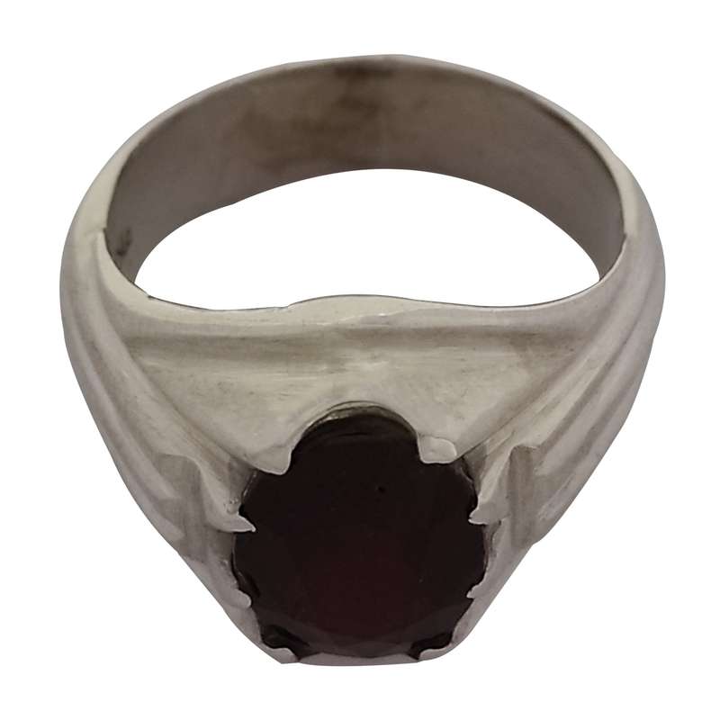 انگشتر نقره مردانه مدل یاقوت سرخ