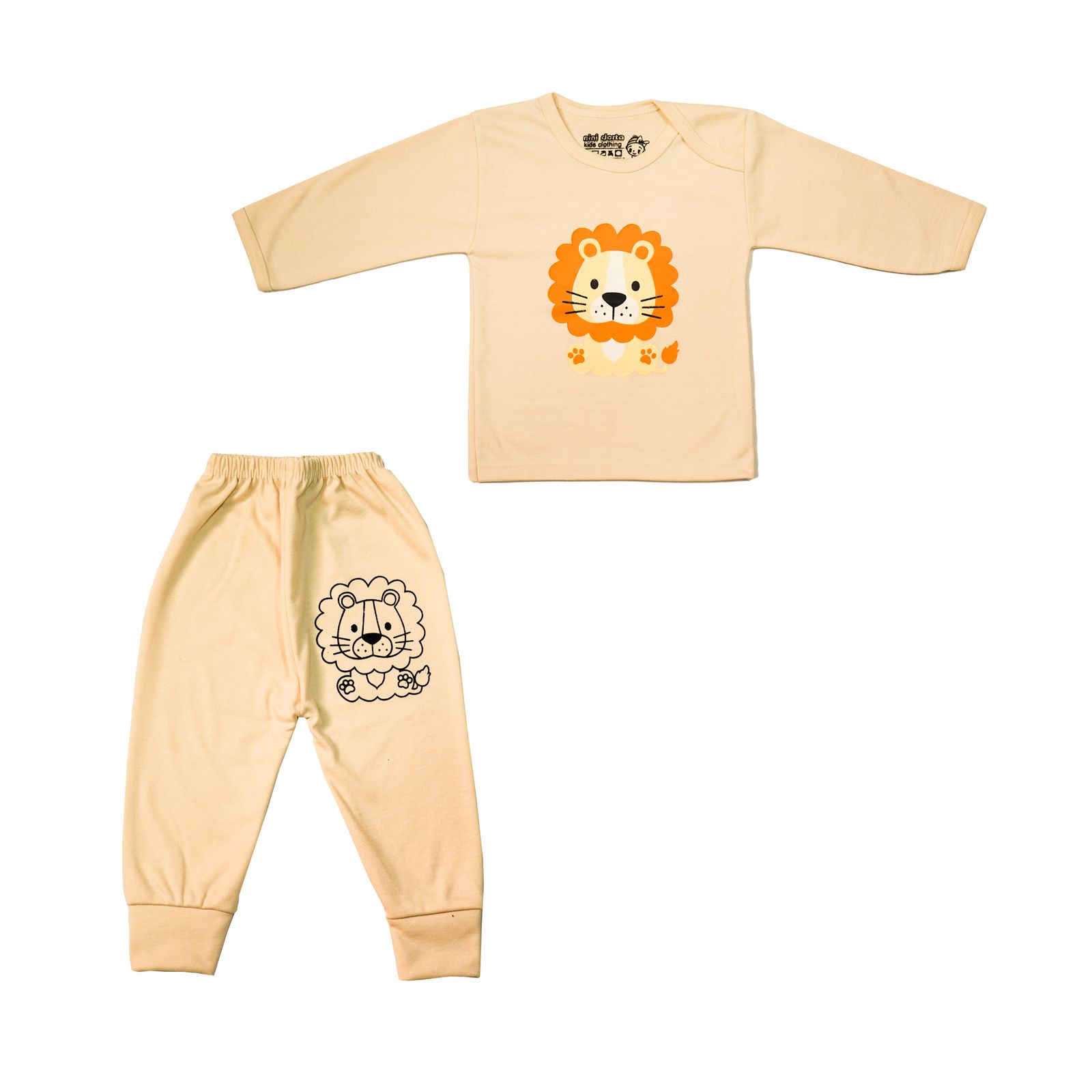 ست تی شرت و شلوار نوزادی مدل شیر کوچولو -  - 1