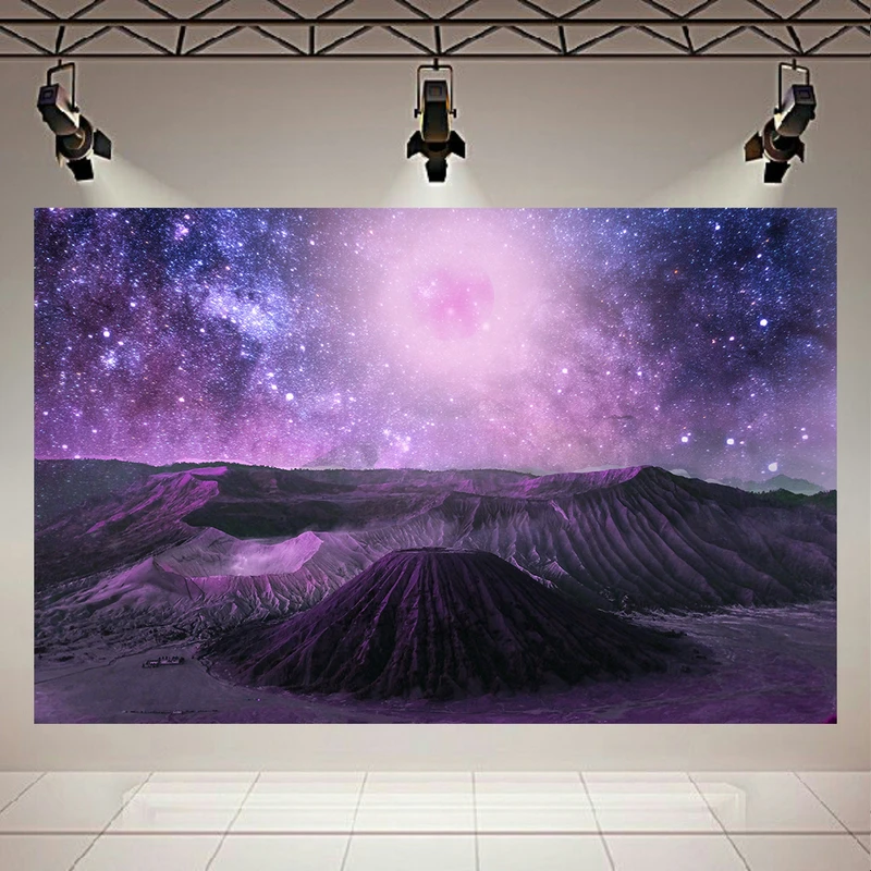 پوستر طرح کهکشان و ستارگان مدل سحابی بنفش کد AR17850