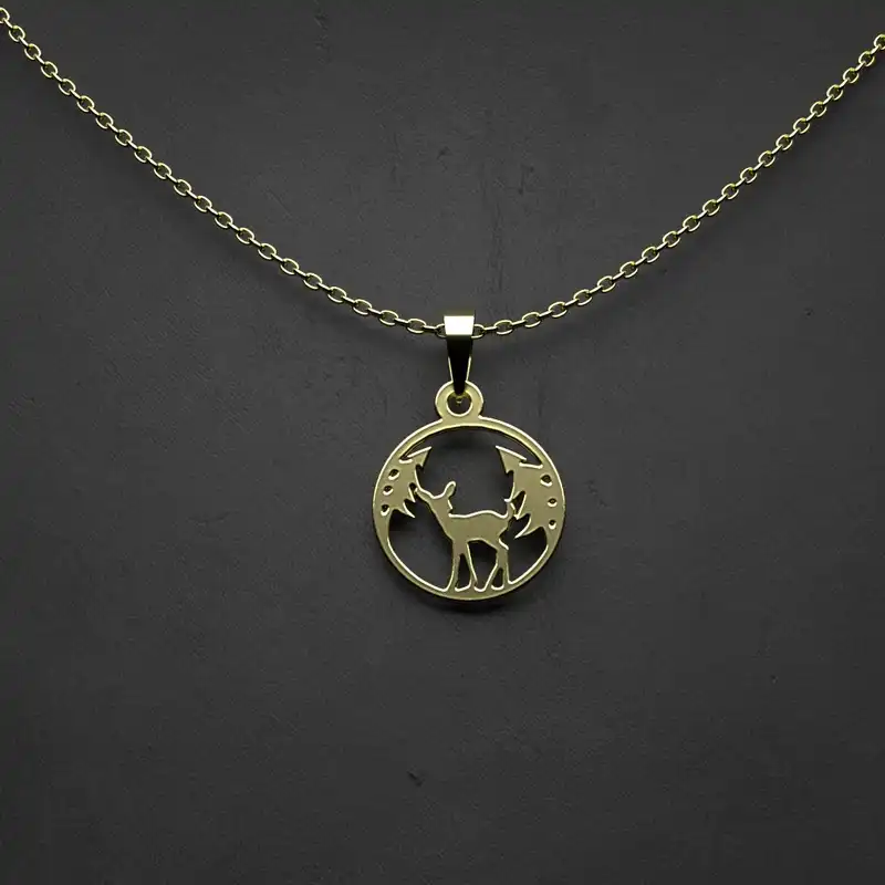 گردنبند طلا 18 عیار زنانه مدوپد مدل آهو کد SS2-1-1119