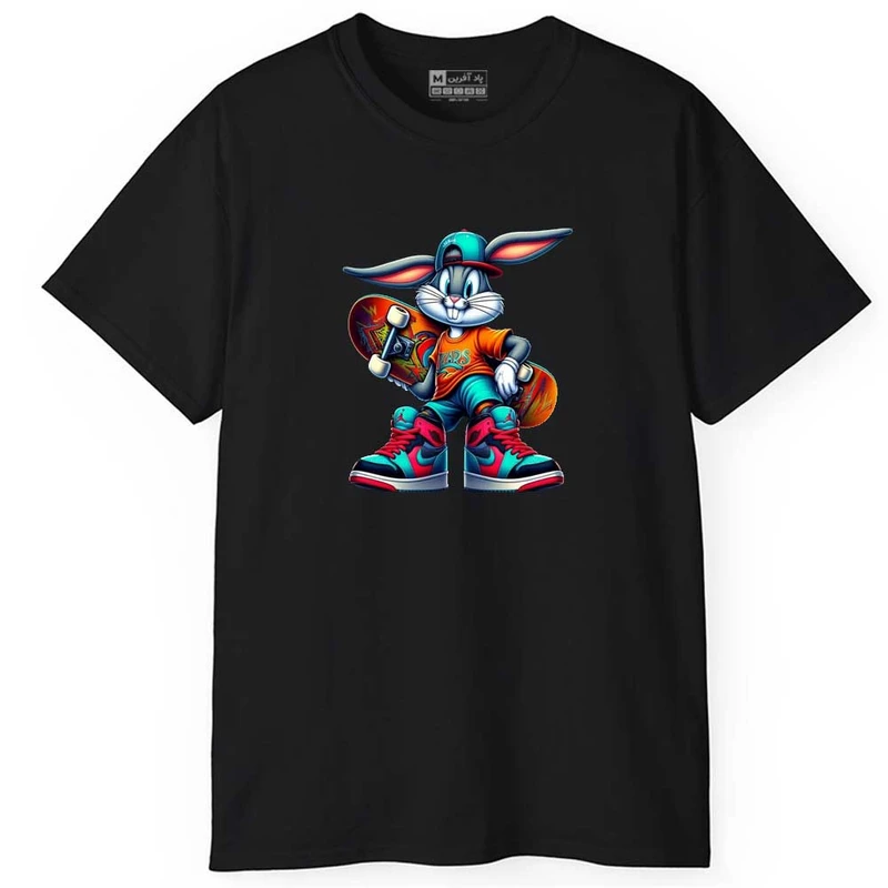 تی شرت آستین کوتاه مردانه پاد آفرین مدل اسپرت طرح خرگوش باحال کد 859