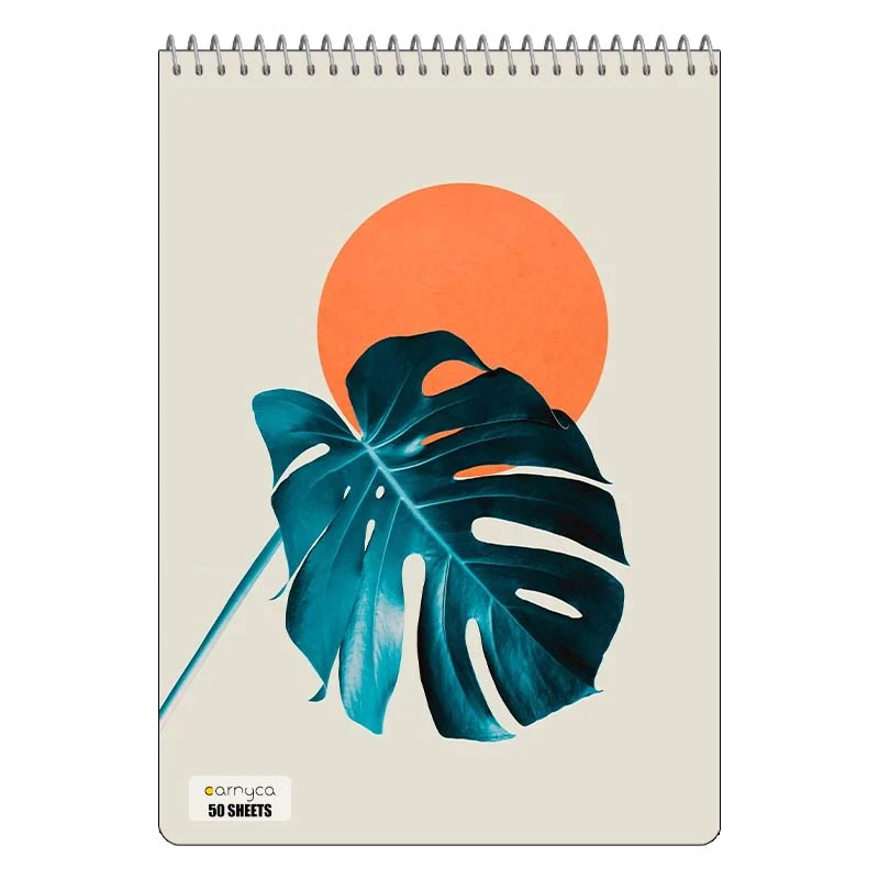 دفتر نقاشی 50 برگ سیمی کارنیکا طرح گل استوایی tropical کد 56187