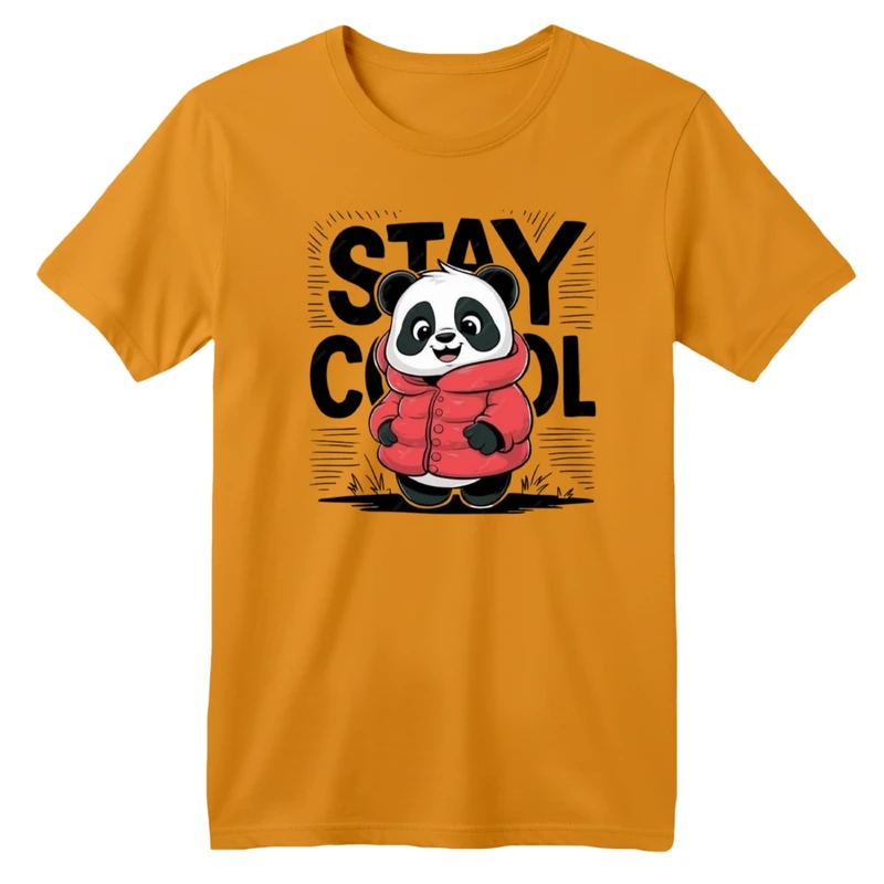 تی‌شرت آستین کوتاه لانگ بچگانه مدل پاندا