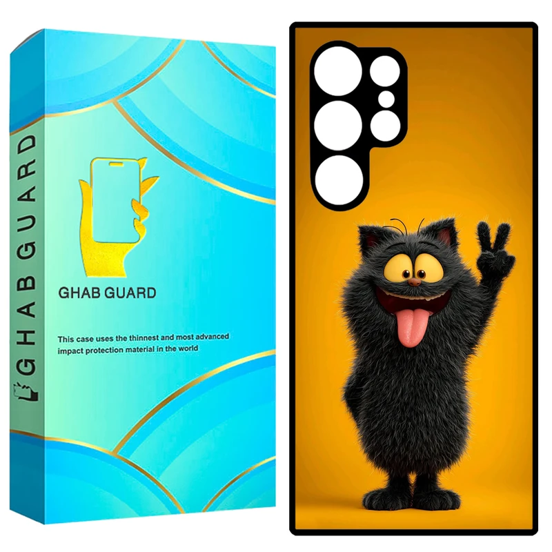کاور قاب گارد طرح گربه مدل GCHPS23U مناسب برای گوشی موبایل سامسونگ Galaxy S23 Ultra 5G 
