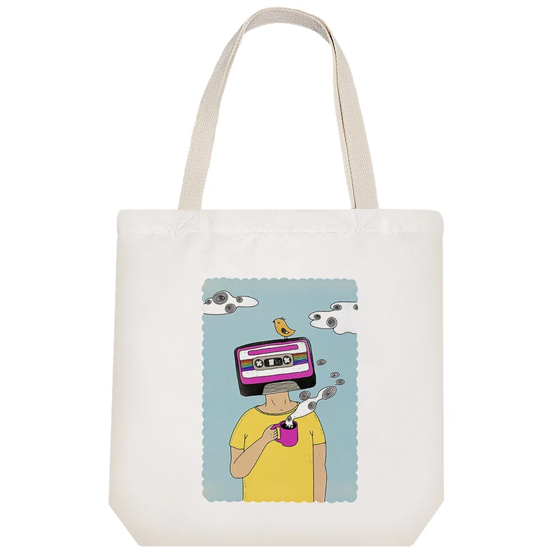 ساک خرید پارچه ای خندالو طرح موسیقی مدل توت بگ کد 292