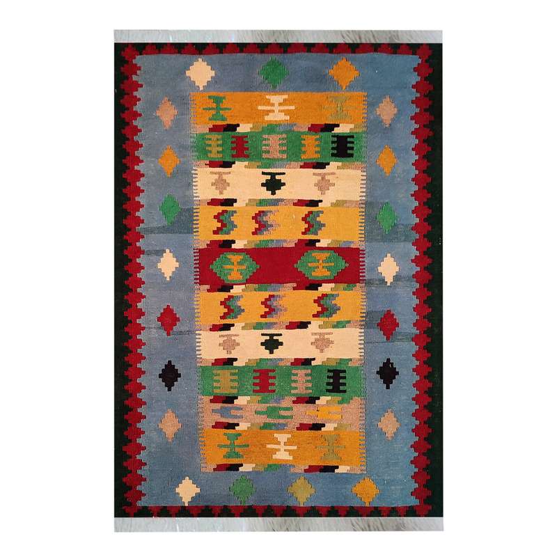 گلیم دستباف یک و نیم متری طرح مدرن مدل AA