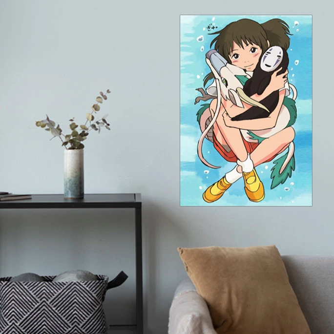 پوستر گوفی مدل انیمه شهر اشباح مینیمال و کیوت طرح Spirited Away Anime کد MINIMAL42