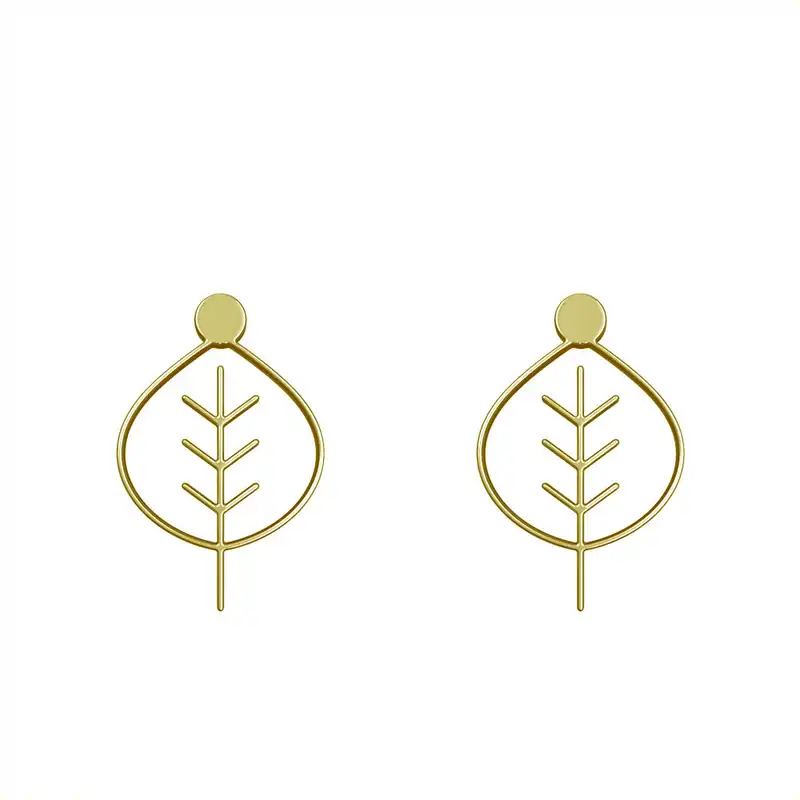 گوشواره طلا 18 عیار زنانه مدوپد مدل برگ کد GA1-15911