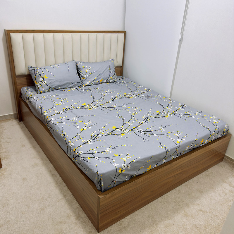 ملحفه ناتوسا مدل کشدار شکوفه دو نفره سایز 160x200 سانتی متر