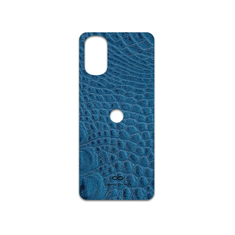 برچسب پوششی ماهوت مدل Blue-Crocodile-Leather مناسب برای گوشی موبایل موتورولا Moto G22