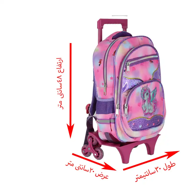 کوله پشتی چرخ دار طرح یونیکورن کد vvvv88