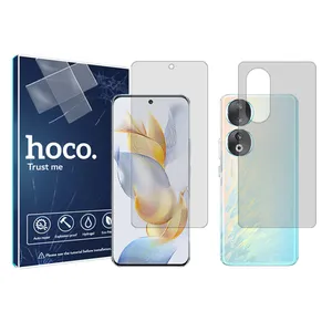 Hoko transparent screen protector HyGEL model suitable for Honor 90 mobile phone along with the back of the phone
