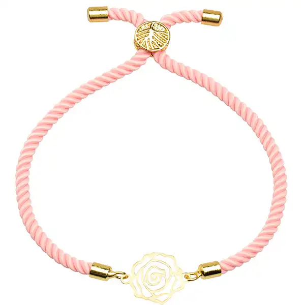 دستبند طلا 18 عیار دخترانه کرابو طرح گل رز مدل Krd1475