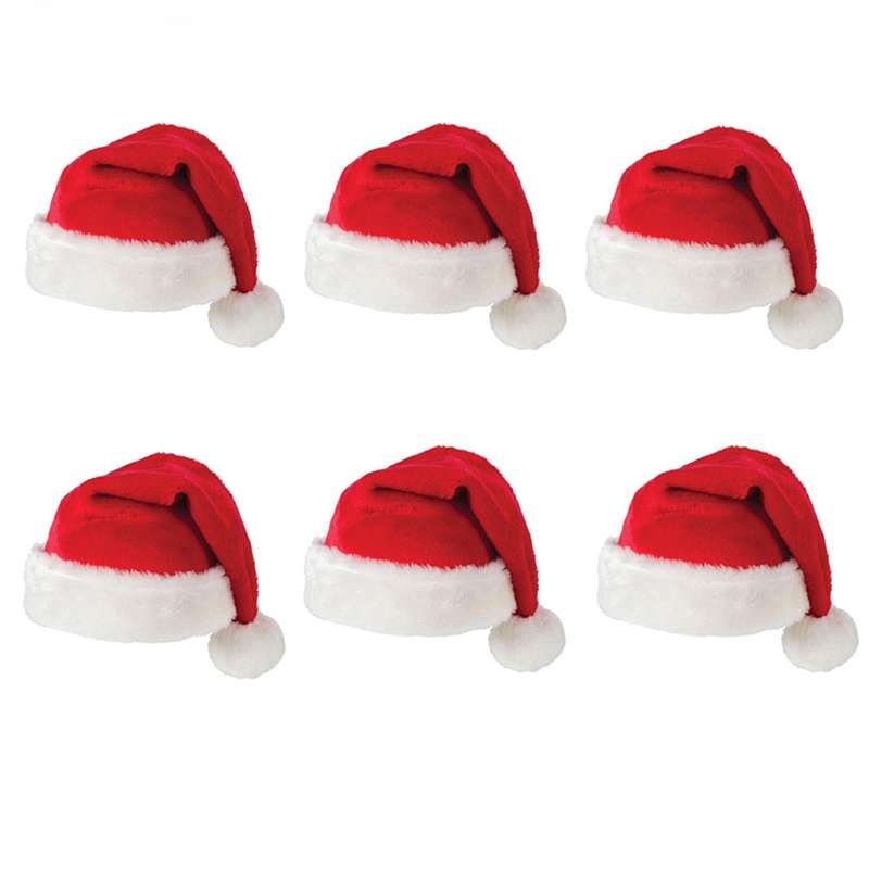 ابزار ایفای نقش مدل کلاه کریسمس بابانوئل مجموعه 6 عددی