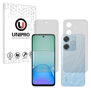 Uni pro Star 5 model transparent screen protector suitable for Xiaomi Redmi 13x mobile phone along with the back protector