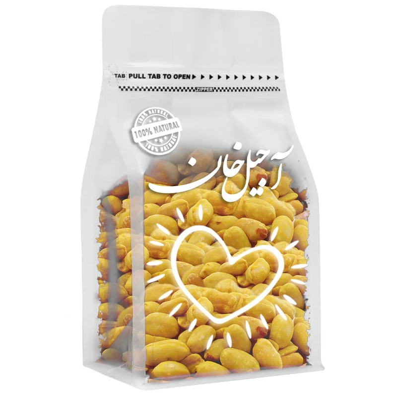 بادام زمینی درشت پوست کنده زرد آجیل خان - 1000 گرم