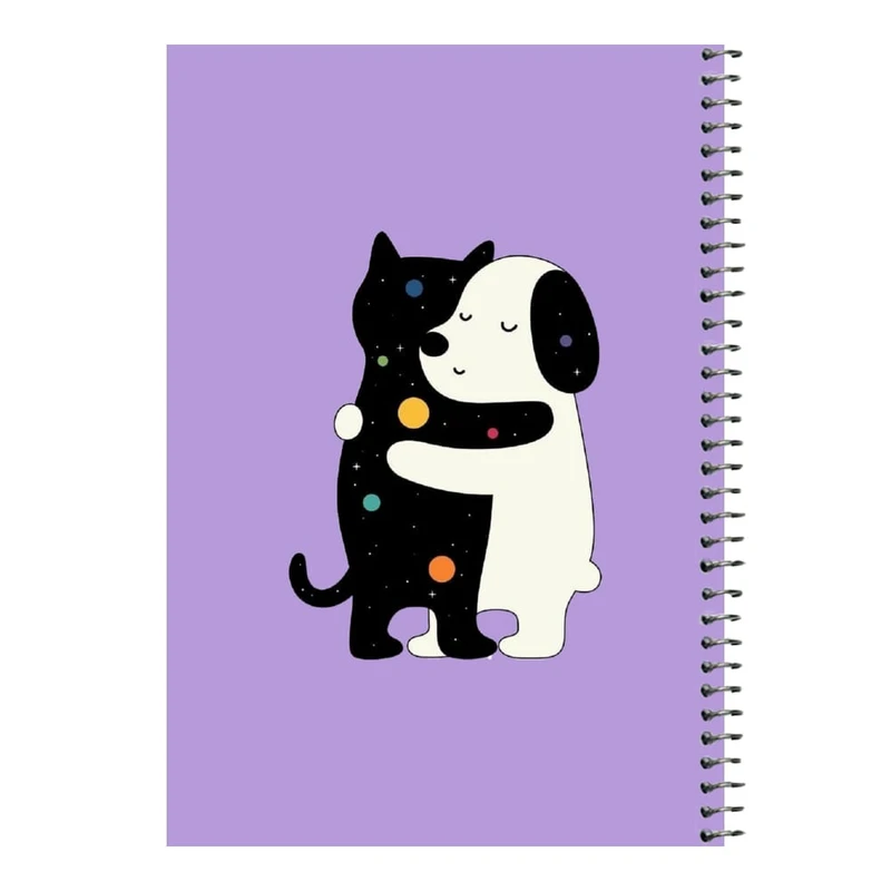 دفتر مشق 80 برگ اس جی مدل گربه و سگ   