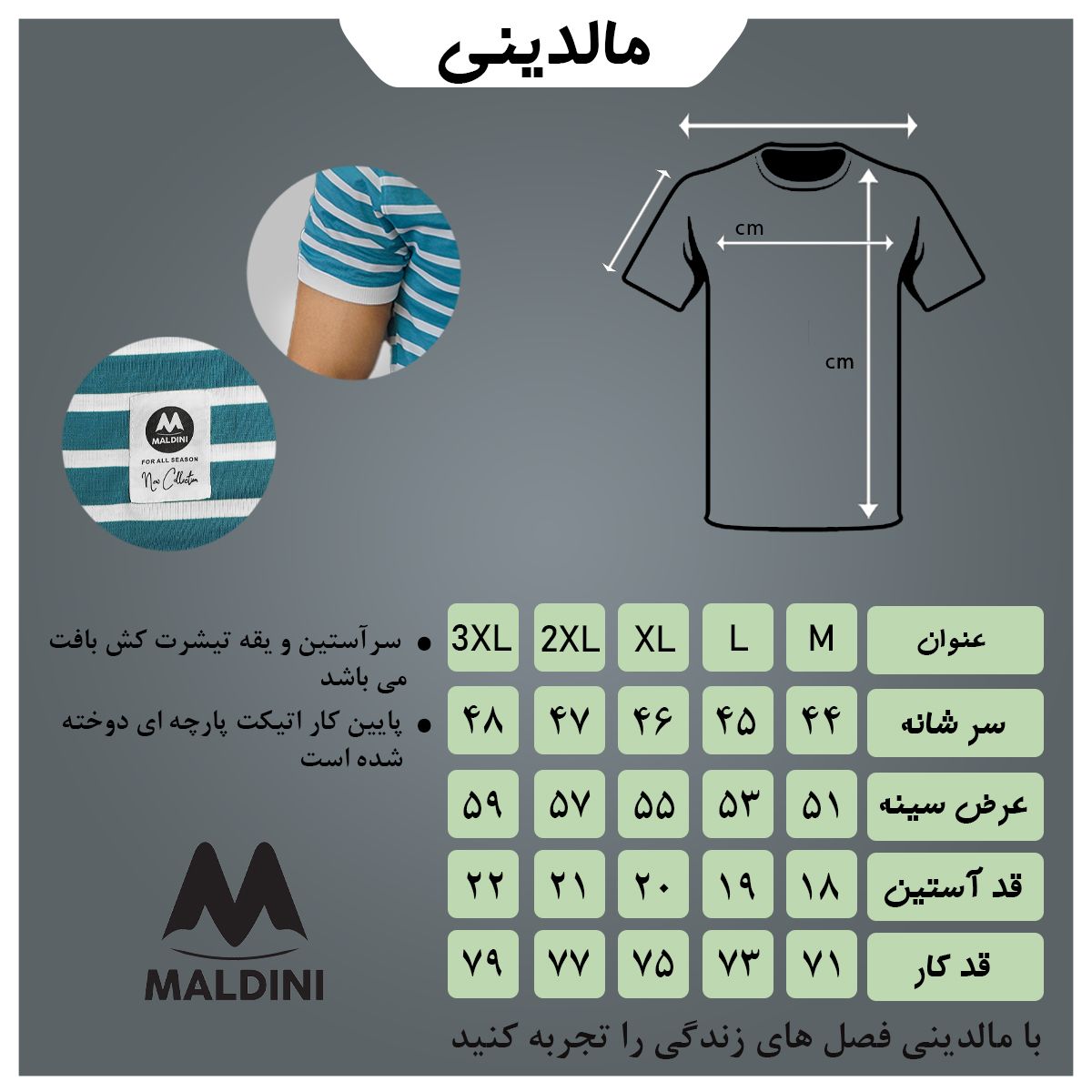 تی شرت آستین کوتاه مردانه مالدینی مدل t-423 -  - 6