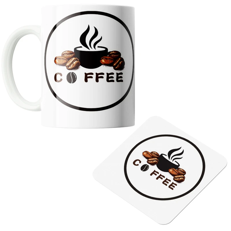 ماگ پاد آفرین مدل  Coffee کد z319 به همراه زیر لیوانی