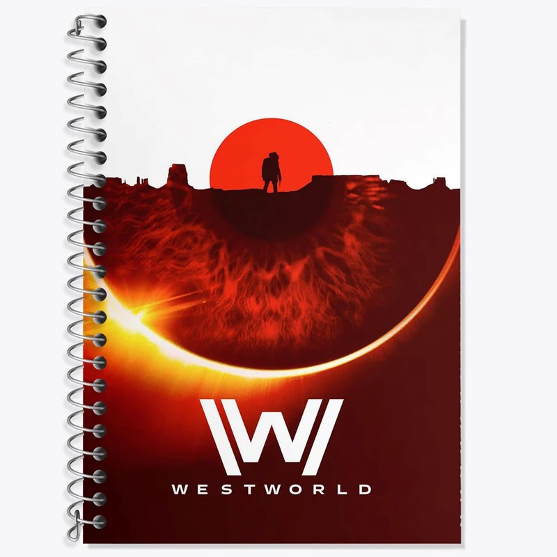 دفتر زبان 50 برگ خندالو مدل سه خط طرح سریال وست ورلد West World کد 10203