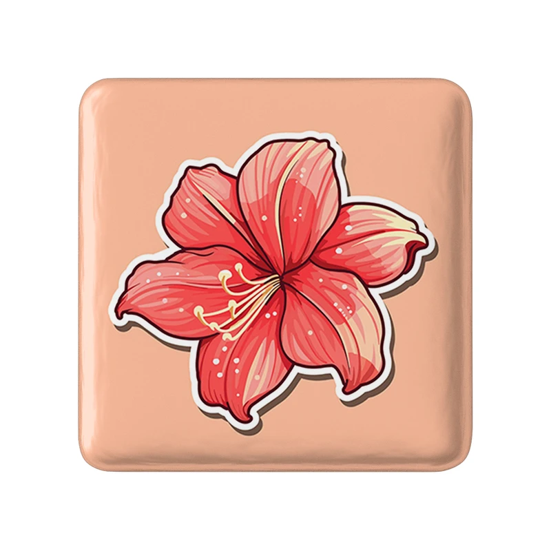 مگنت خندالو طرح گل و گیاه مدل مربعی کد 36592