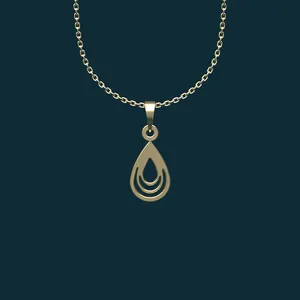 گردنبند طلا 18 عیار زنانه مدوپد مدل اشک کد AA2-1-1078