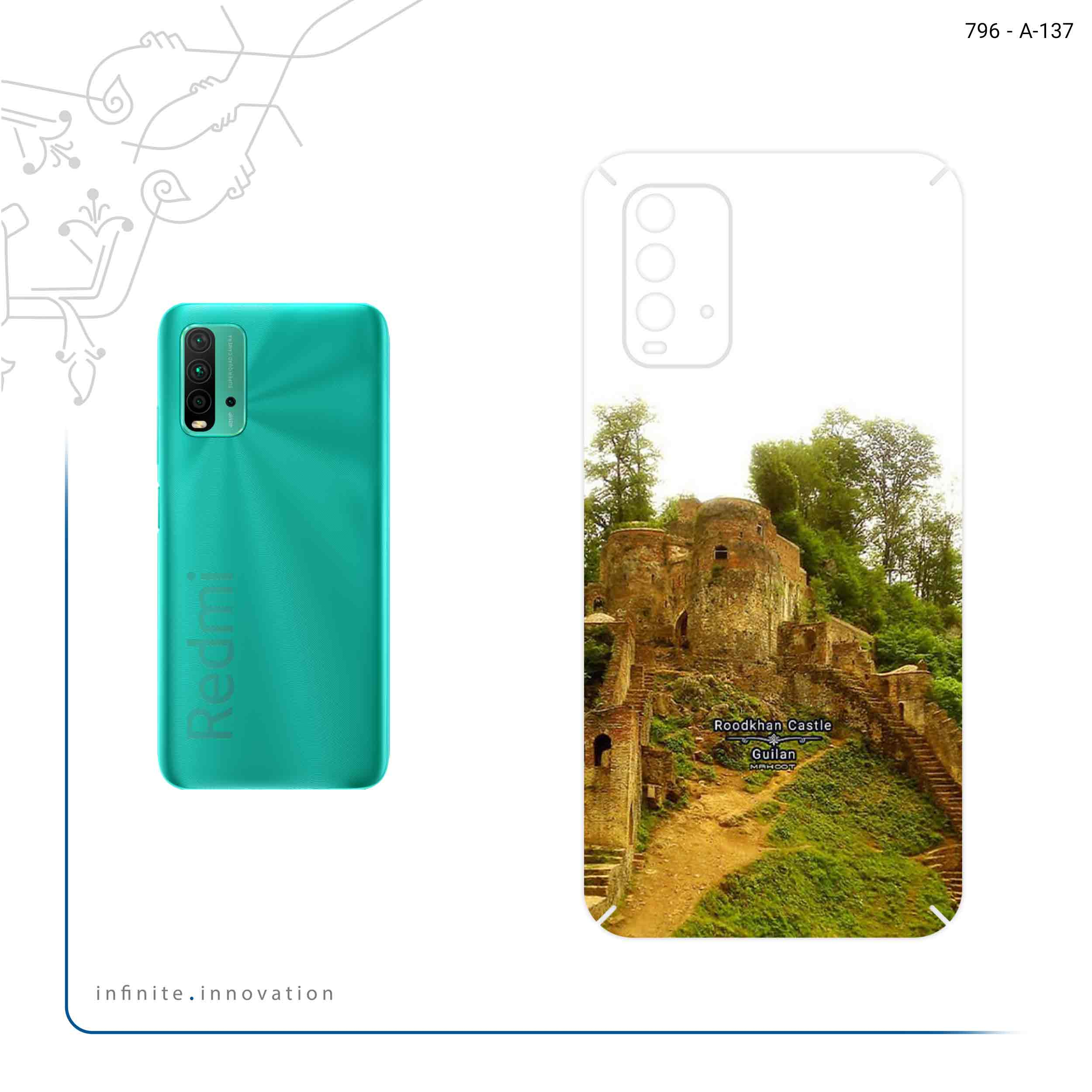 برچسب پوششی ماهوت مدل Roodkhan Castle مناسب برای گوشی موبایل شیائومی Redmi 9T