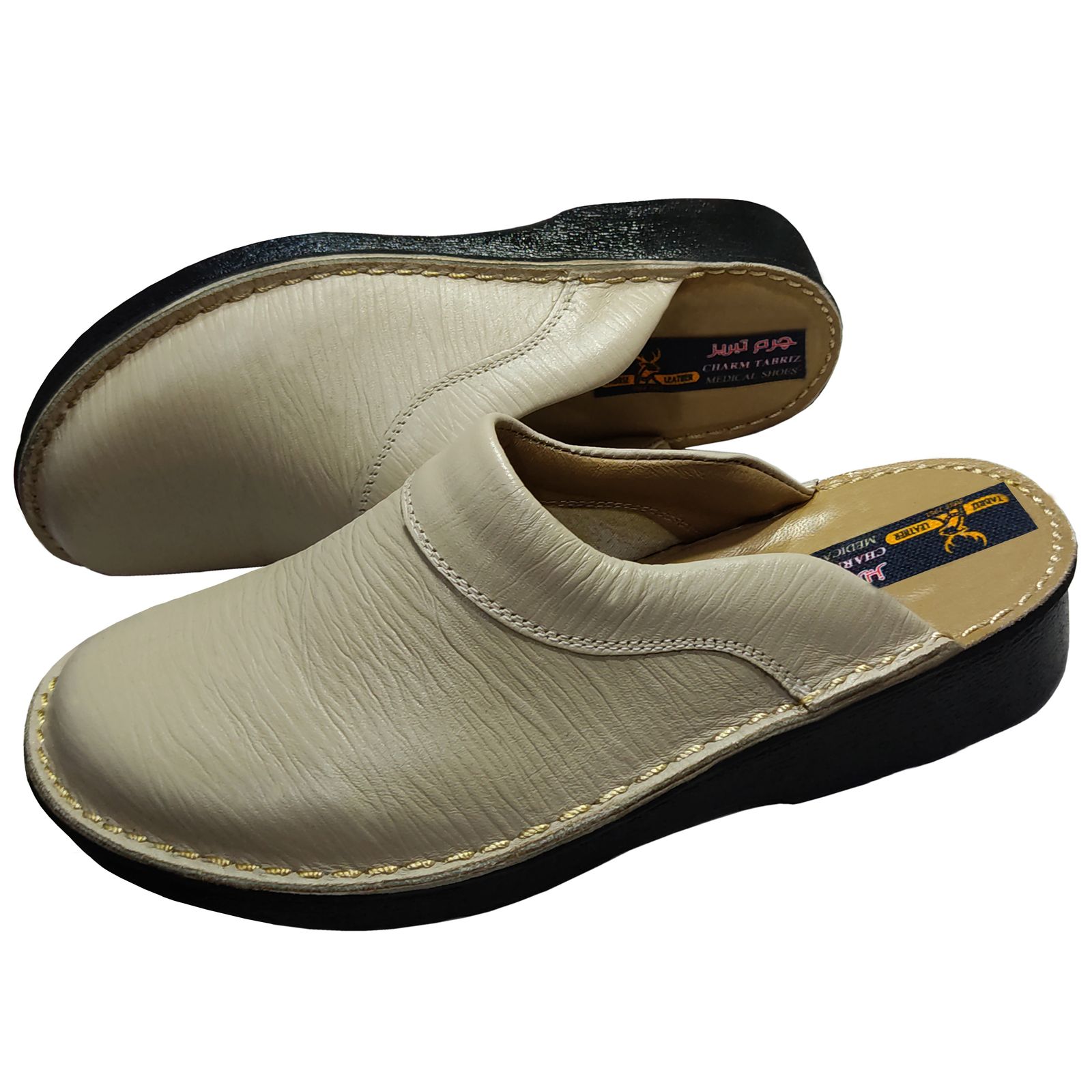 صندل مردانه چرم تبریز مدل فریدون - - 4