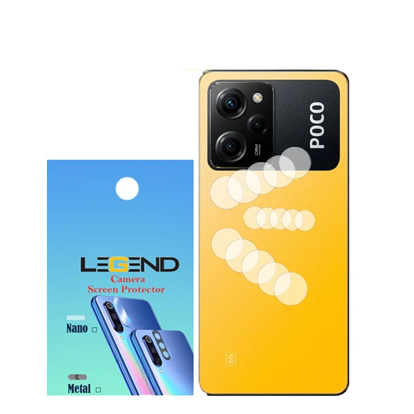 محافظ لنز دوربین لجند مدل نانوگلس مناسب برای گوشی موبایل شیائومی Poco X5 Pro بسته 5 عدی