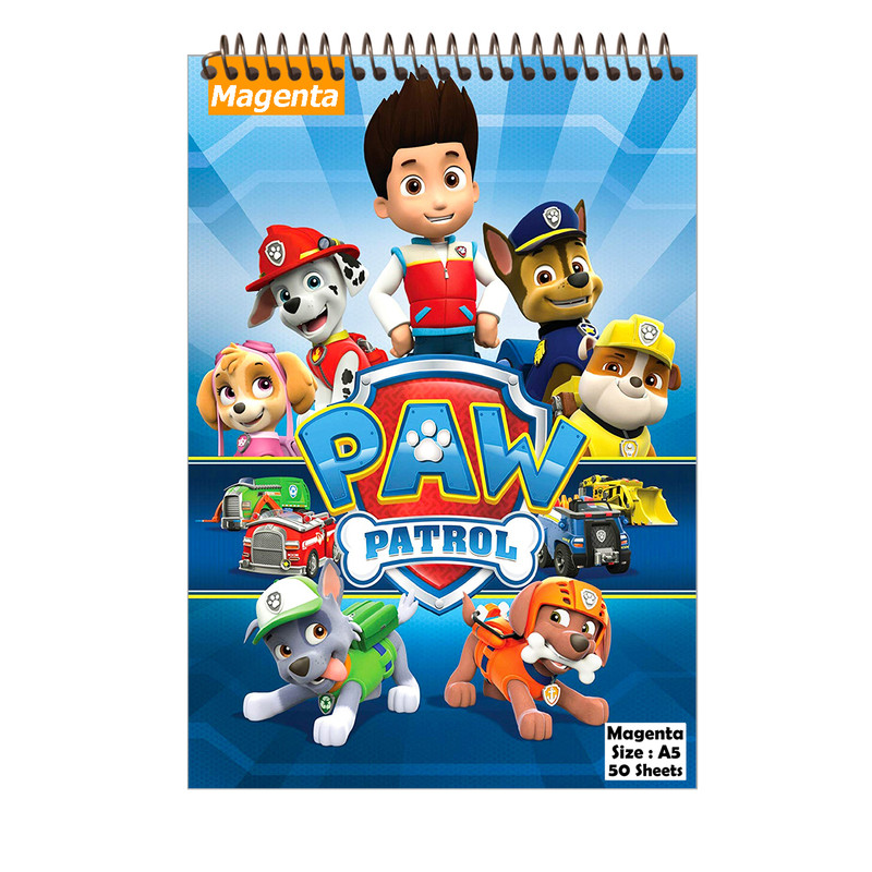 دفتر نقاشی 50 برگ مجنتا طرح سگهای نگهبان کد 0020