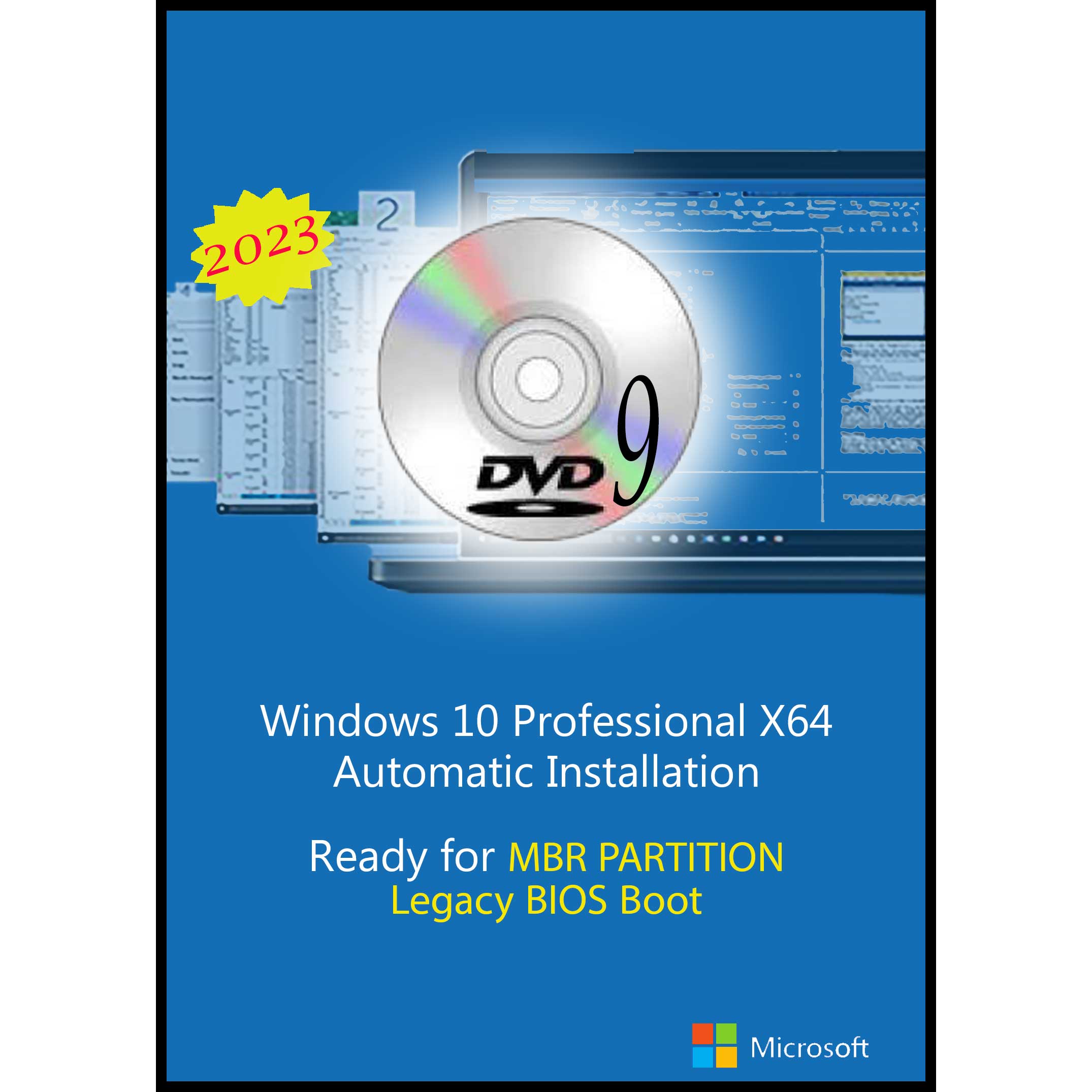 سیستم عامل Windows 10 Pro X64 2023 DVD9 Legacy Bios نشر مایکروسافت