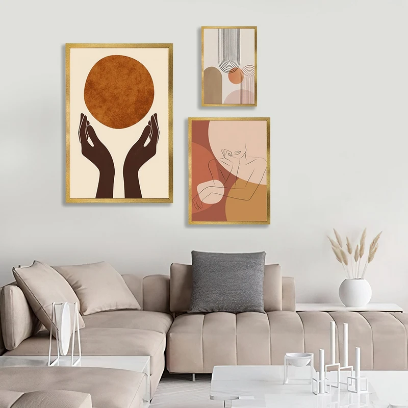 تابلو بکلیت طرح نقاشی مدرن مدل شاین اکلیلی T-953 مجموعه 3 عددی