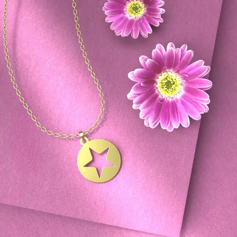 گردنبند طلا 18 عیار زنانه مدوپد مدل ستاره کد A3-1-1021