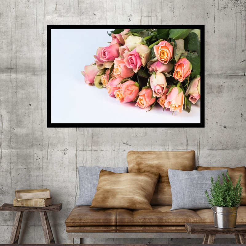 تابلو نوری بکلیت طرح گل های رز صورتی مدل B-MO1769