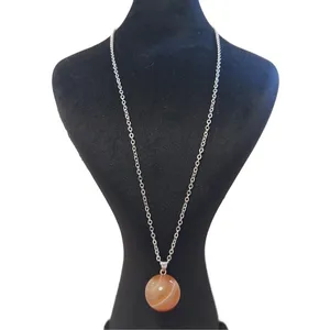 گردنبند زنانه مدل گوی سنگ عقیق